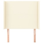 vidaXL Tăblie de pat cu aripioare, crem, 103x16x118/128 cm, piele eco