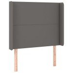 vidaXL Tăblie de pat cu aripioare gri 103x16x118/128 cm piele eco