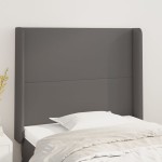 vidaXL Tăblie de pat cu aripioare gri 103x16x118/128 cm piele eco