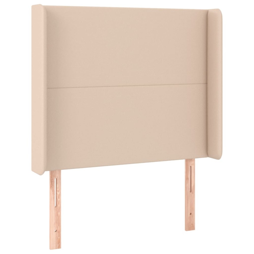 vidaXL Tăblie pat cu aripioare cappuccino 103x16x118/128 cm piele eco
