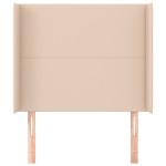 vidaXL Tăblie pat cu aripioare cappuccino 103x16x118/128 cm piele eco vidaXL Tăblie pat cu aripioare cappuccino 103x16x118/128 cm piele eco