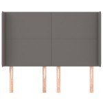vidaXL Tăblie de pat cu aripioare gri 147x16x118/128 cm piele eco