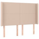 vidaXL Tăblie pat cu aripioare cappuccino 147x16x118/128 cm piele eco
