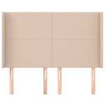 vidaXL Tăblie pat cu aripioare cappuccino 147x16x118/128 cm piele eco
