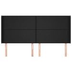 vidaXL Tăblie de pat cu aripioare, negru, 163x16x118/128 cm, piele eco