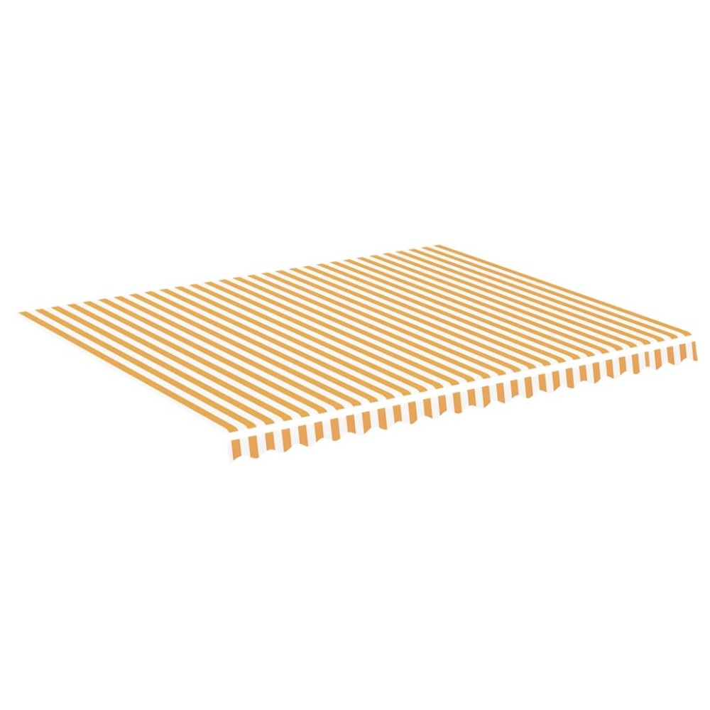 vidaXL Pânză de rezervă copertină, galben și alb, 4,5x3,5 m