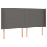vidaXL Tăblie de pat cu aripioare gri 163x16x118/128 cm catifea