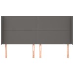 vidaXL Tăblie de pat cu aripioare gri 163x16x118/128 cm catifea