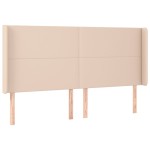 vidaXL Tăblie pat cu aripioare cappuccino 163x16x118/128 cm piele eco
