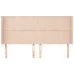 vidaXL Tăblie pat cu aripioare cappuccino 163x16x118/128 cm piele eco