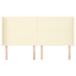 vidaXL Tăblie de pat cu aripioare, crem, 183x16x118/128 cm, piele eco