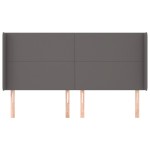 vidaXL Tăblie de pat cu aripioare, gri, 183x16x118/128 cm piele eco