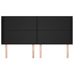 vidaXL Tăblie de pat cu aripioare, negru, 203x16x118/128 cm, piele eco