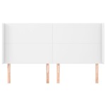 vidaXL Tăblie de pat cu aripioare, alb, 203x16x118/128 cm, piele eco vidaXL Tăblie de pat cu aripioare, alb, 203x16x118/128 cm, piele eco