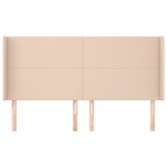 vidaXL Tăblie pat cu aripioare cappuccino 203x16x118/128 cm piele eco