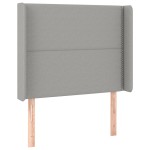 vidaXL Tăblie de pat cu aripioare gri deschis 83x16x118/128 cm textil