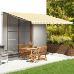 vidaXL Pânză de rezervă copertină, galben și alb, 5x3,5 m vidaXL Pânză de rezervă copertină, galben și alb, 5x3,5 m