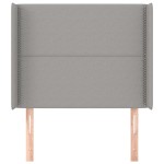 vidaXL Tăblie de pat cu aripioare gri deschis 93x16x118/128 cm textil
