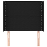 vidaXL Tăblie de pat cu aripioare, negru, 93x16x118/128 cm, textil
