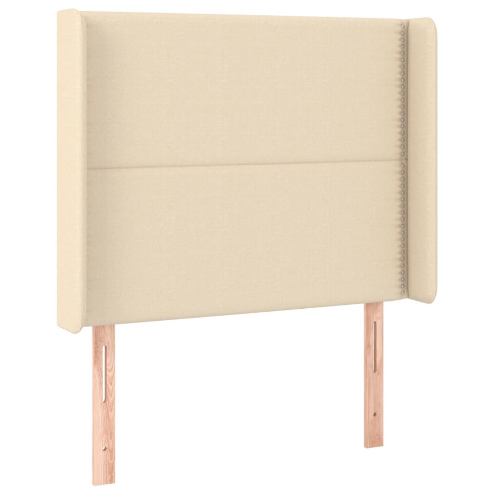vidaXL Tăblie de pat cu aripioare, crem, 93x16x118/128 cm, textil
