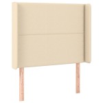vidaXL Tăblie de pat cu aripioare, crem, 93x16x118/128 cm, textil