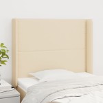 vidaXL Tăblie de pat cu aripioare, crem, 93x16x118/128 cm, textil