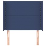vidaXL Tăblie de pat cu aripioare, albastru, 93x16x118/128 cm, textil