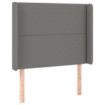 vidaXL Tăblie de pat cu aripioare gri închis 103x16x118/128 cm textil