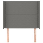 vidaXL Tăblie de pat cu aripioare gri închis 103x16x118/128 cm textil