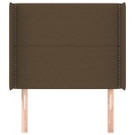 vidaXL Tăblie de pat cu aripioare maro închis 103x16x118/128 cm textil