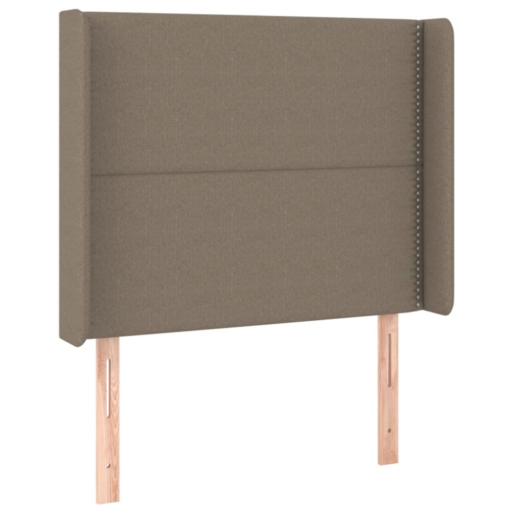 vidaXL Tăblie de pat cu aripioare gri taupe 103x16x118/128 cm textil