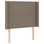 vidaXL Tăblie de pat cu aripioare gri taupe 103x16x118/128 cm textil