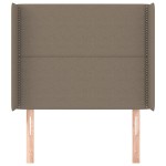 vidaXL Tăblie de pat cu aripioare gri taupe 103x16x118/128 cm textil