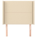 vidaXL Tăblie de pat cu aripioare, crem, 103x16x118/128 cm, textil