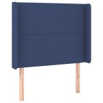 vidaXL Tăblie de pat cu aripioare, albastru, 103x16x118/128 cm, textil