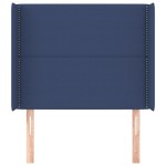 vidaXL Tăblie de pat cu aripioare, albastru, 103x16x118/128 cm, textil