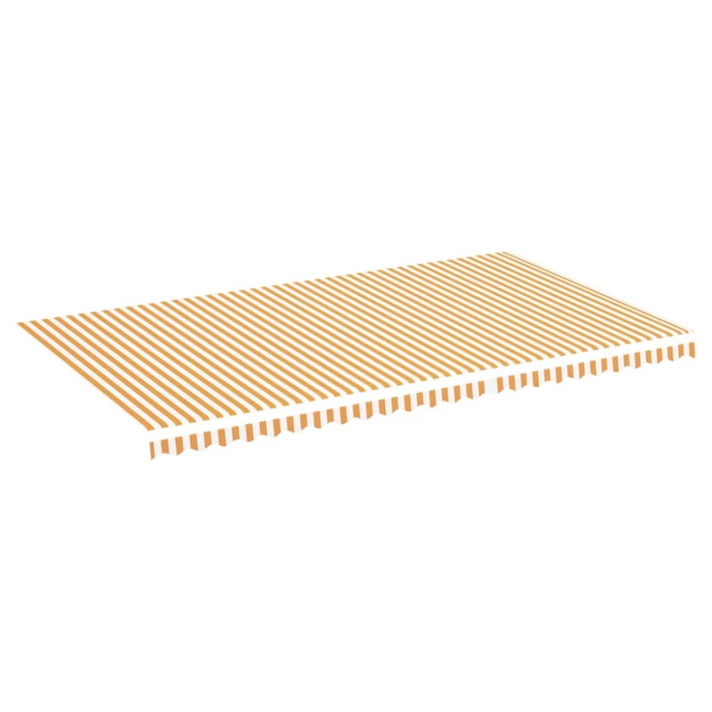 vidaXL Pânză de rezervă copertină, galben și alb, 6x3,5 m