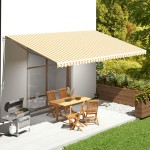 vidaXL Pânză de rezervă copertină, galben și alb, 6x3,5 m vidaXL Pânză de rezervă copertină, galben și alb, 6x3,5 m