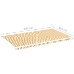 vidaXL Pânză de rezervă copertină, galben și alb, 6x3,5 m vidaXL Pânză de rezervă copertină, galben și alb, 6x3,5 m