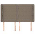 vidaXL Tăblie de pat cu aripioare gri taupe 147x16x118/128 cm textil