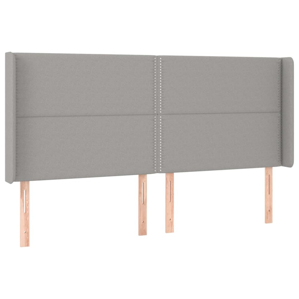 vidaXL Tăblie de pat cu aripioare gri deschis 163x16x118/128 cm textil