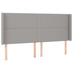 vidaXL Tăblie de pat cu aripioare gri deschis 163x16x118/128 cm textil