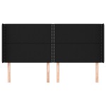 vidaXL Tăblie de pat cu aripioare, negru, 163x16x118/128 cm, textil