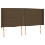 vidaXL Tăblie de pat cu aripioare maro închis 163x16x118/128 cm textil