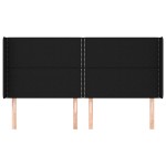 vidaXL Tăblie de pat cu aripioare, negru, 183x16x118/128 cm, textil