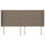 vidaXL Tăblie de pat cu aripioare gri taupe 183x16x118/128 cm textil