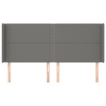 vidaXL Tăblie de pat cu aripioare gri închis 203x16x118/128 cm textil