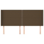 vidaXL Tăblie de pat cu aripioare maro închis 203x16x118/128 cm textil