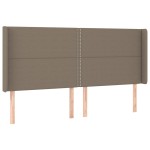 vidaXL Tăblie de pat cu aripioare gri taupe 203x16x118/128 cm textil