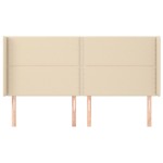 vidaXL Tăblie de pat cu aripioare, crem, 203x16x118/128 cm, textil